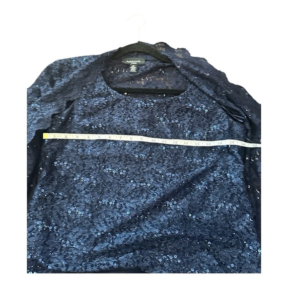 R&M Richards Navy Blue Scallop Lace Duster & Tank Top Set - Size 8P - Picture 10 of 14